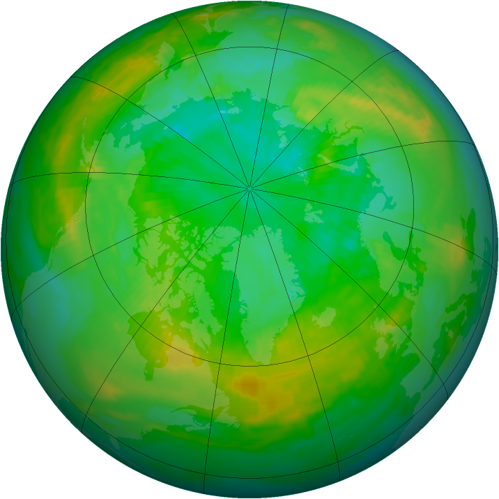 Arctic ozone map for 21 July 1988